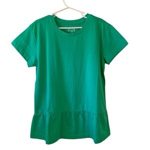 Primary Green Apple Peplum Girls Swing Tee size 8-9 New With Tags